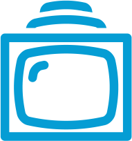 Blue television icon